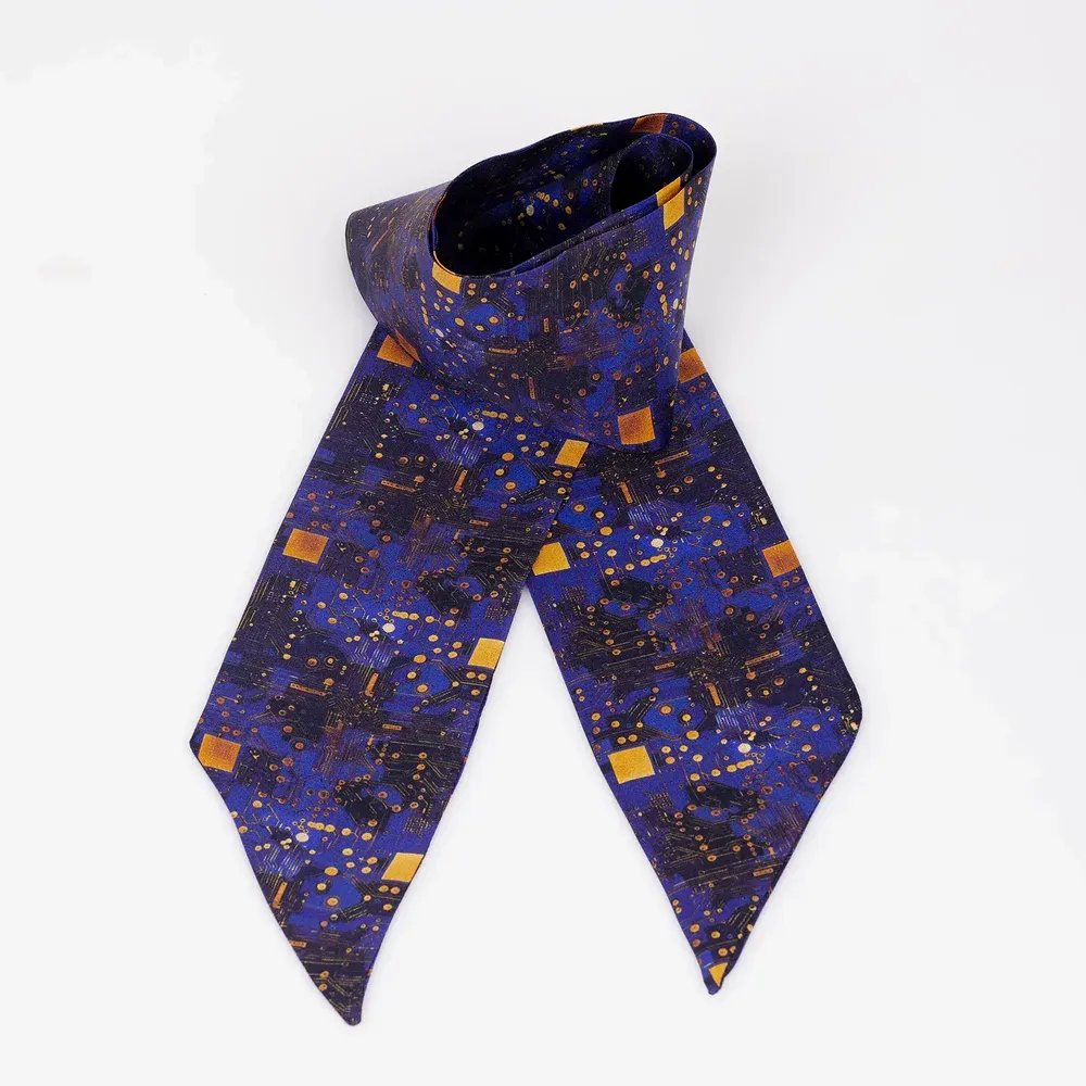 Pinces - Chipped Blue Silk Twilly - ELCIELA