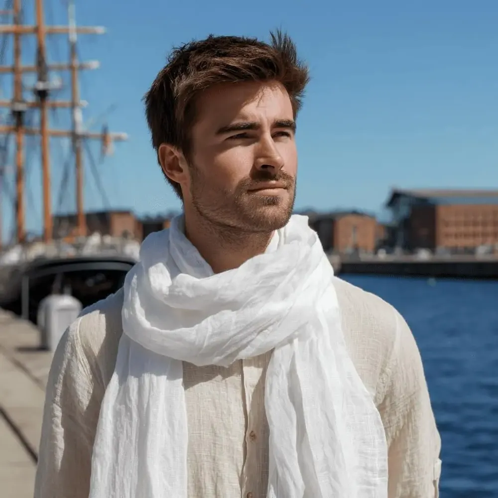 Scarves - Unisex Linen Scarf — 100% Natural Linen Unisex - 20 colors available - NORRAVILLA