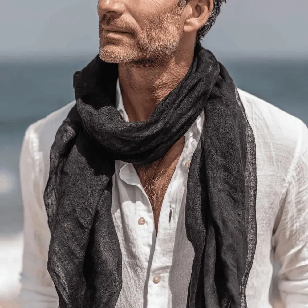 Scarves - Unisex Linen Scarf — 100% Natural Linen Unisex - 20 colors available - NORRAVILLA