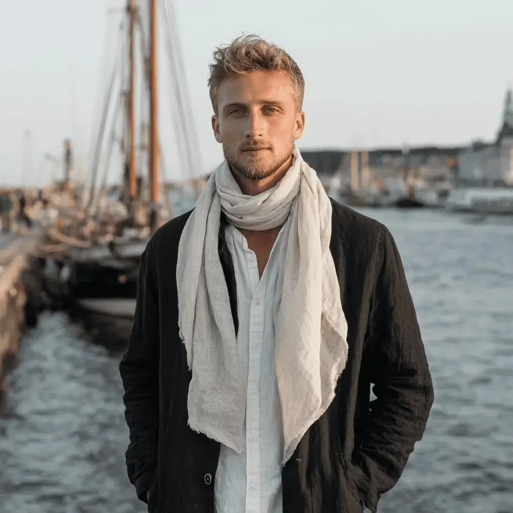 Scarves - Unisex Linen Scarf — 100% Natural Linen Unisex - 20 colors available - NORRAVILLA