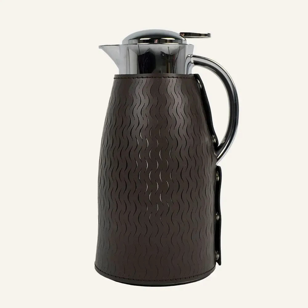 Carafes - Carafe thermique ELIDA – Acier inoxydable et cuir - 2L - LIMAC DESIGN