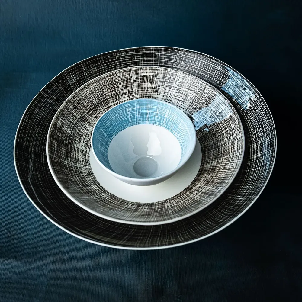 Bowls - RAMI bowls, 3 different colors and sizes,  taupe, blue, black - KLATT OBJECTS