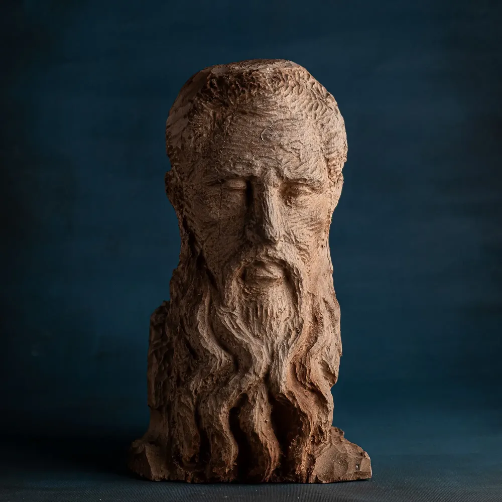 Decorative objects - Moses, wooden head, sculpture - KLATT OBJECTS