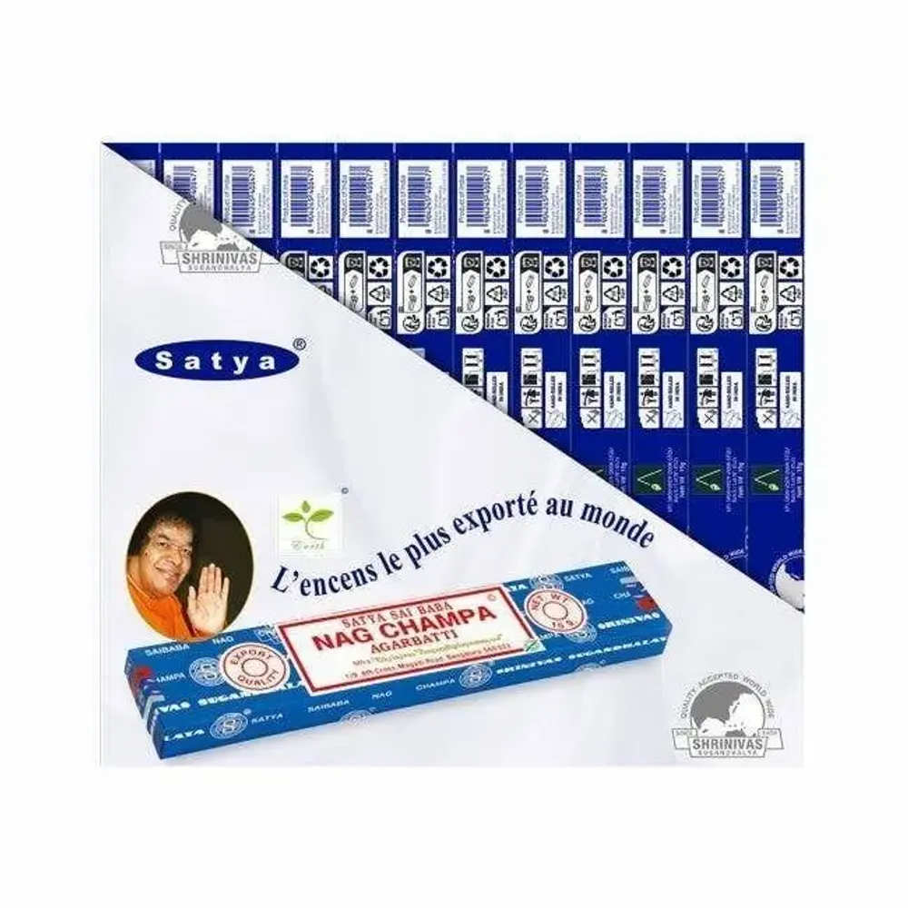 Parfums d'intérieur - Encens Satya Sai Baba Nag Champa 15g - Boîte De 12 Paquets - ARABESK