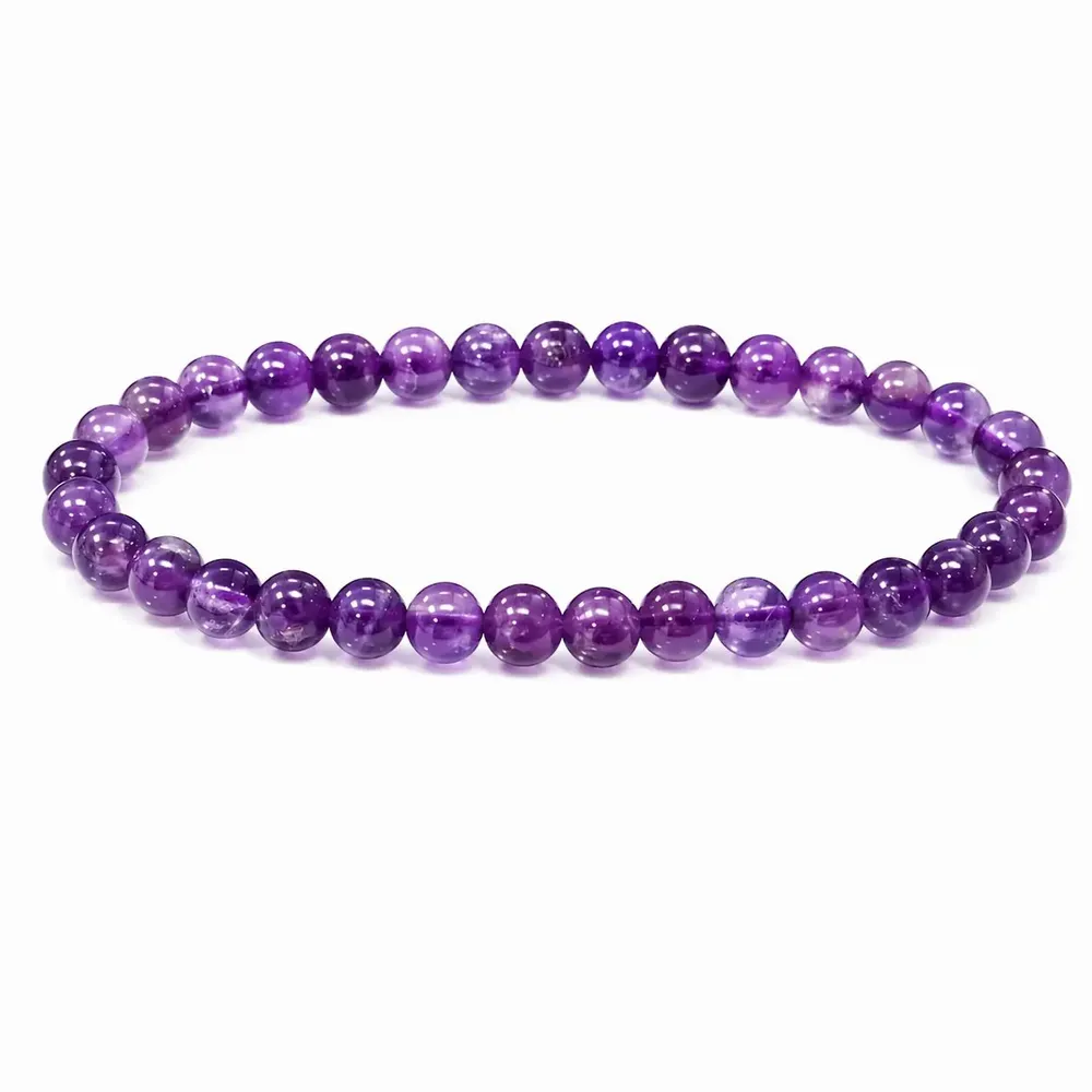 Home fragrances - Amethyst Beaded Bracelet 6mm - ARABESK