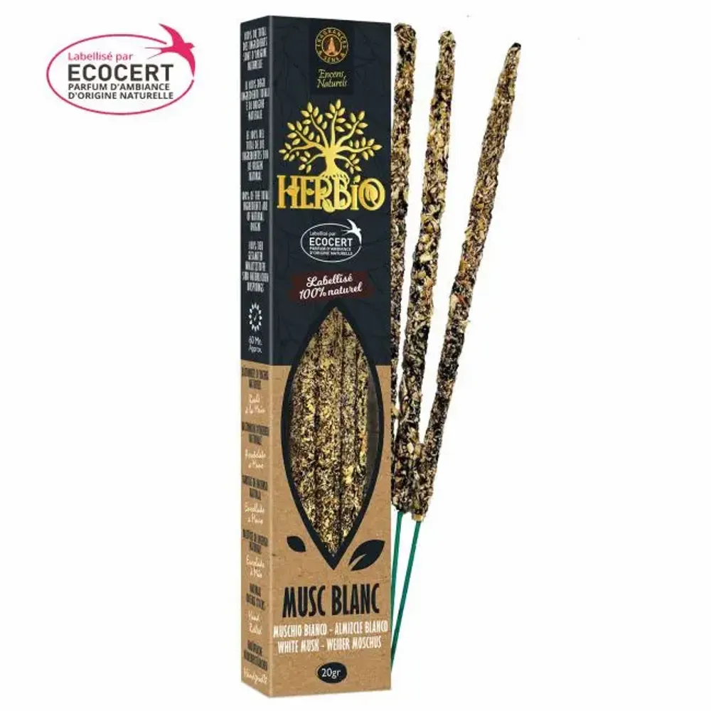 Home fragrances - Smudge Ecocert Herbio White Musk Incense 20g - ARABESK