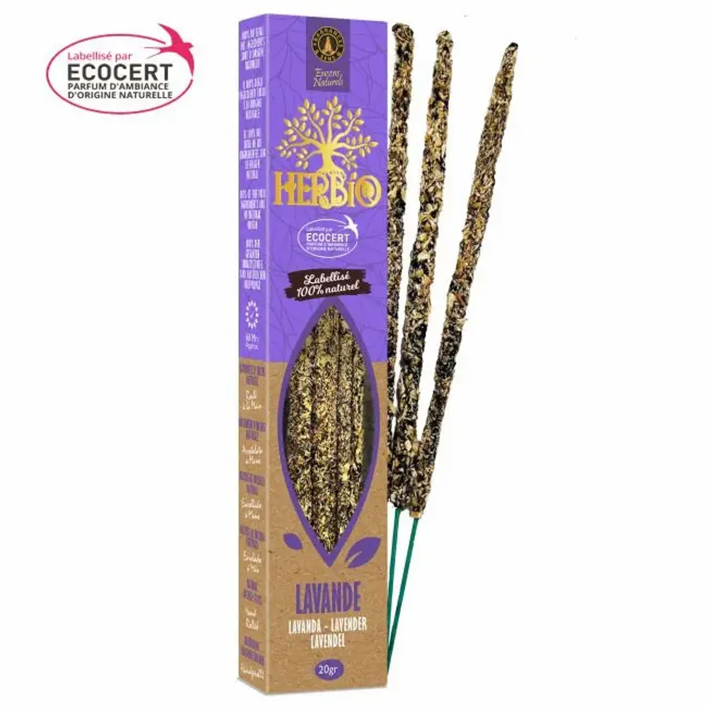 Home fragrances - Smudge Ecocert Herbio Lavender Incense 20g - ARABESK