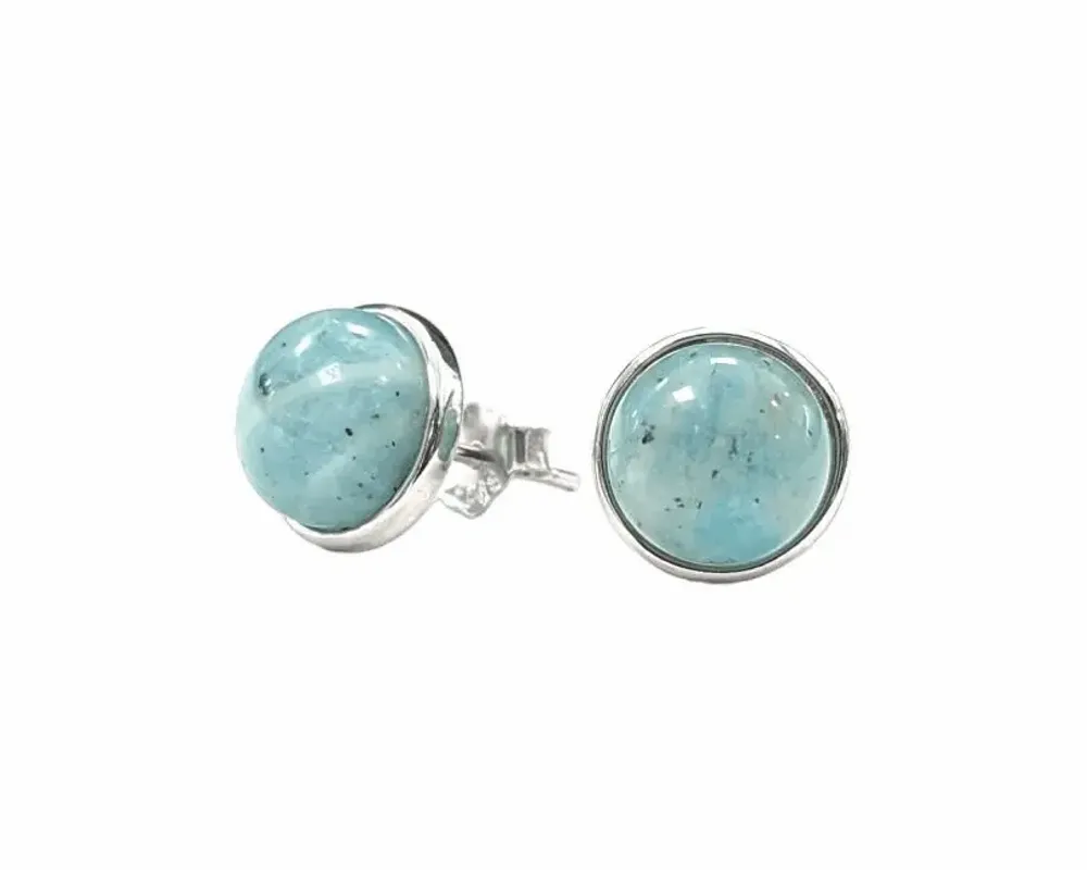 Home fragrances - 925 Silver Earrings - AA Amazonite 8mm - ARABESK