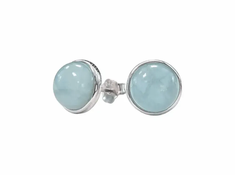 Home fragrances - 925 Silver Earrings - AA Aquamarine 8mm - ARABESK