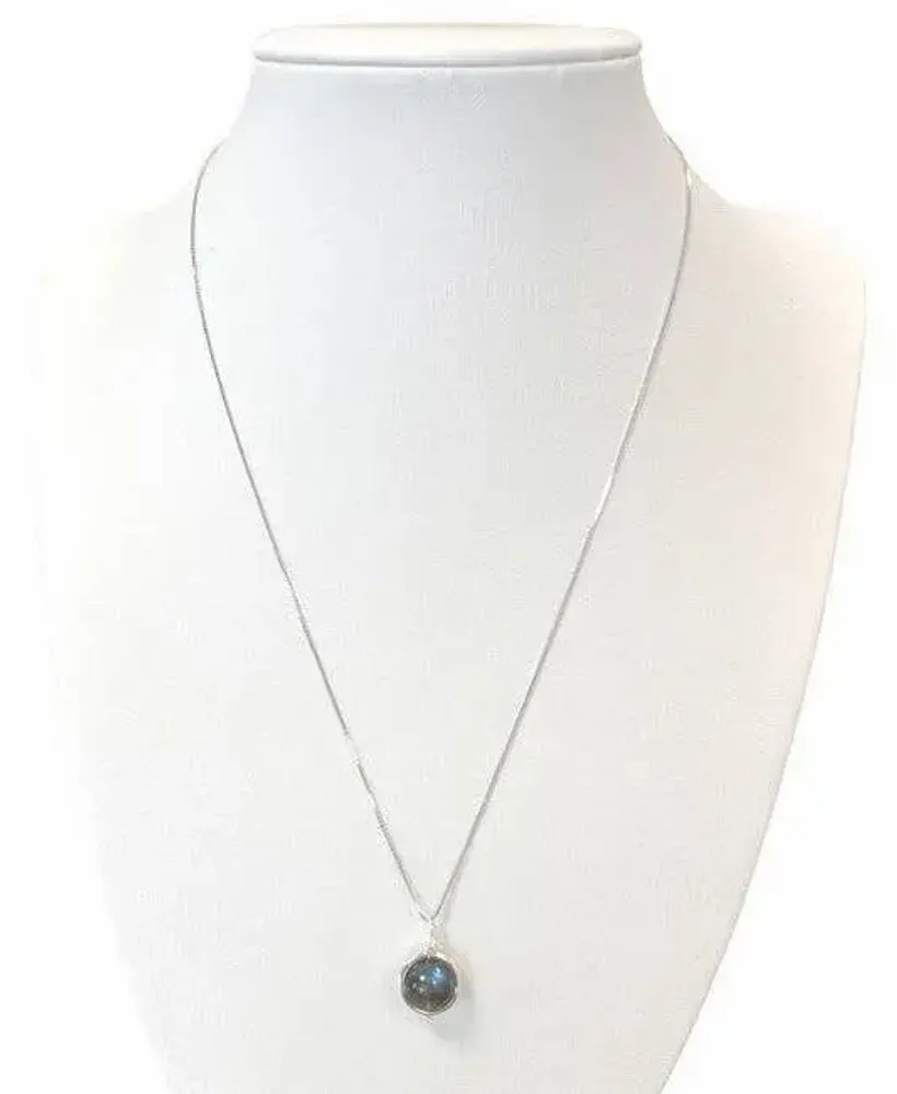 Home fragrances - 925 Silver Necklace - AA Labradorite Pendant 10mm - ARABESK