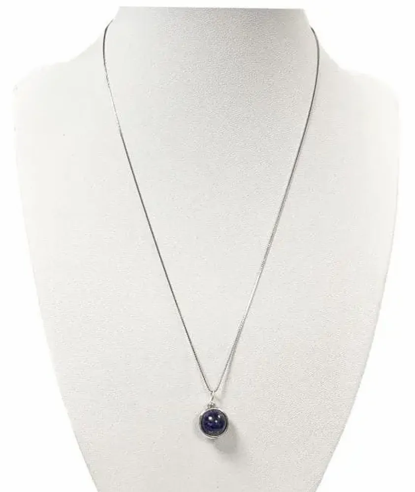 Parfums d'intérieur - Collier Argent 925 - Pendentif Lapis Lazuli AA 10mm - ARABESK