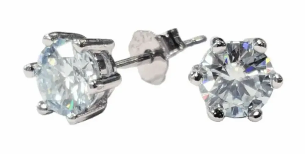 Parfums d'intérieur - Boucles d'Oreilles Argent 925 - Moissanite Facettée AA 5mm - ARABESK