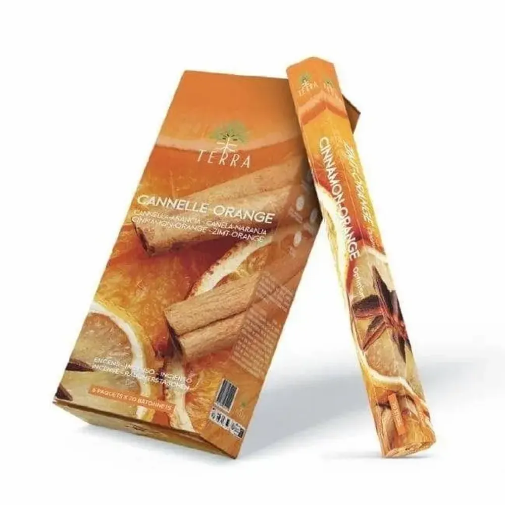 Parfums d'intérieur - Encens Terra Sans Charbon Hexa - Canelle Orange 30g - ARABESK
