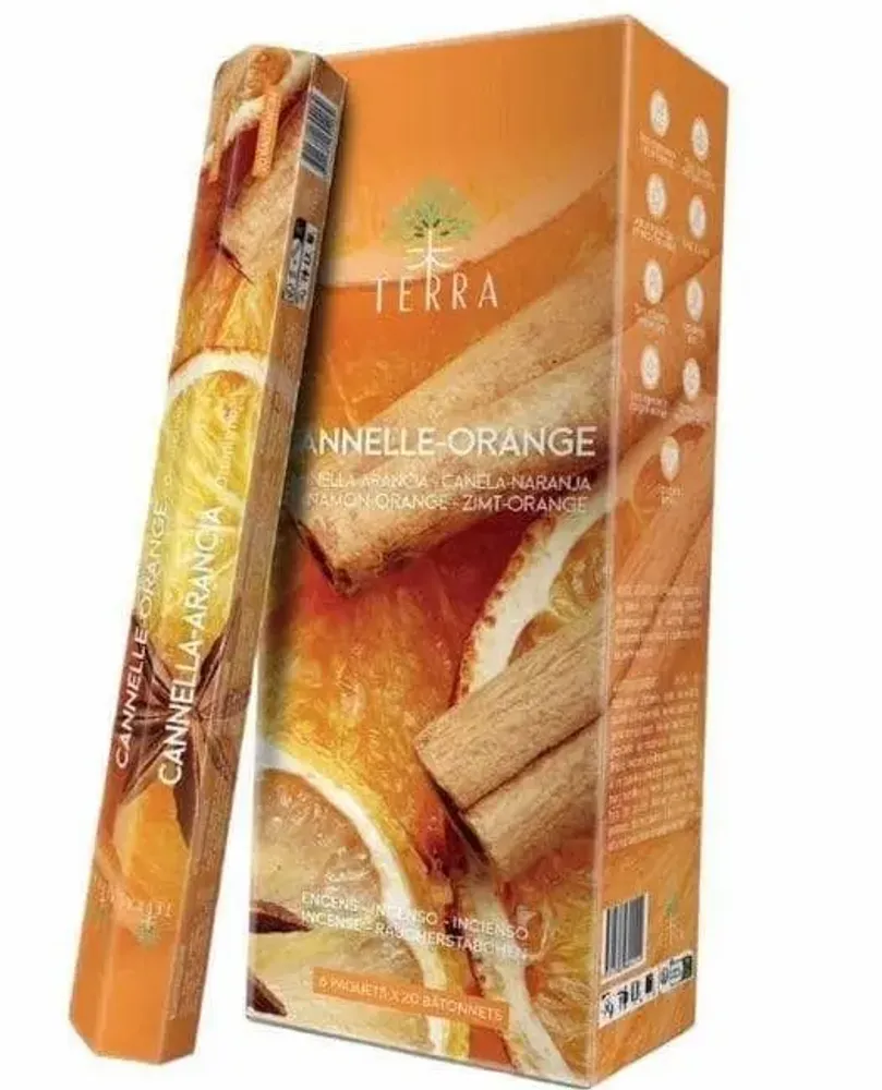 Parfums d'intérieur - Encens Terra Sans Charbon Hexa - Canelle Orange 30g - ARABESK