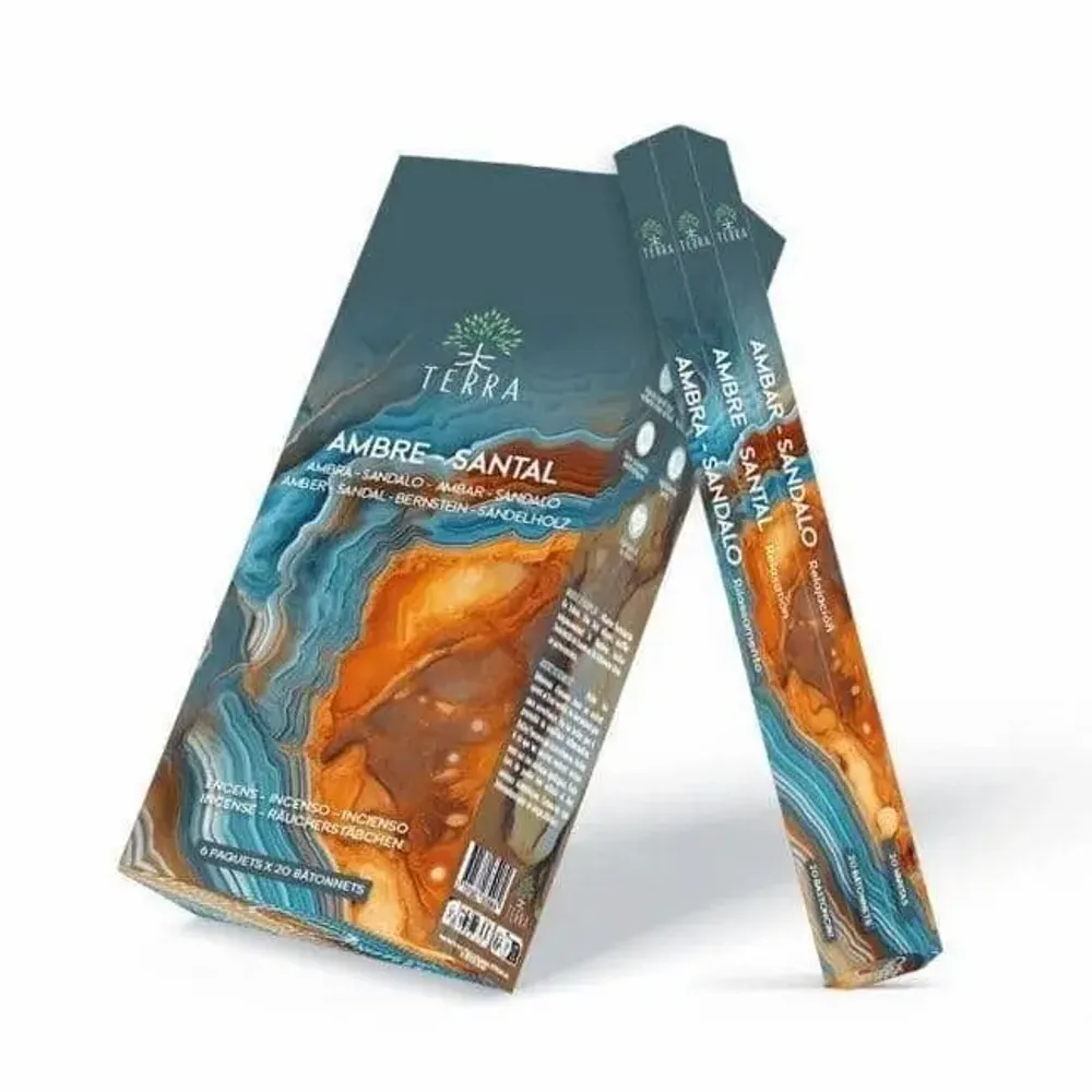 Home fragrances - Terra Charcoal Free Incense Hexa - Sandalwood Amber 30g - ARABESK
