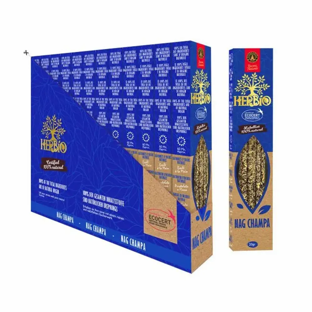 Home fragrances - Smudge Ecocert Herbio Nag Champa Incense 20g - ARABESK