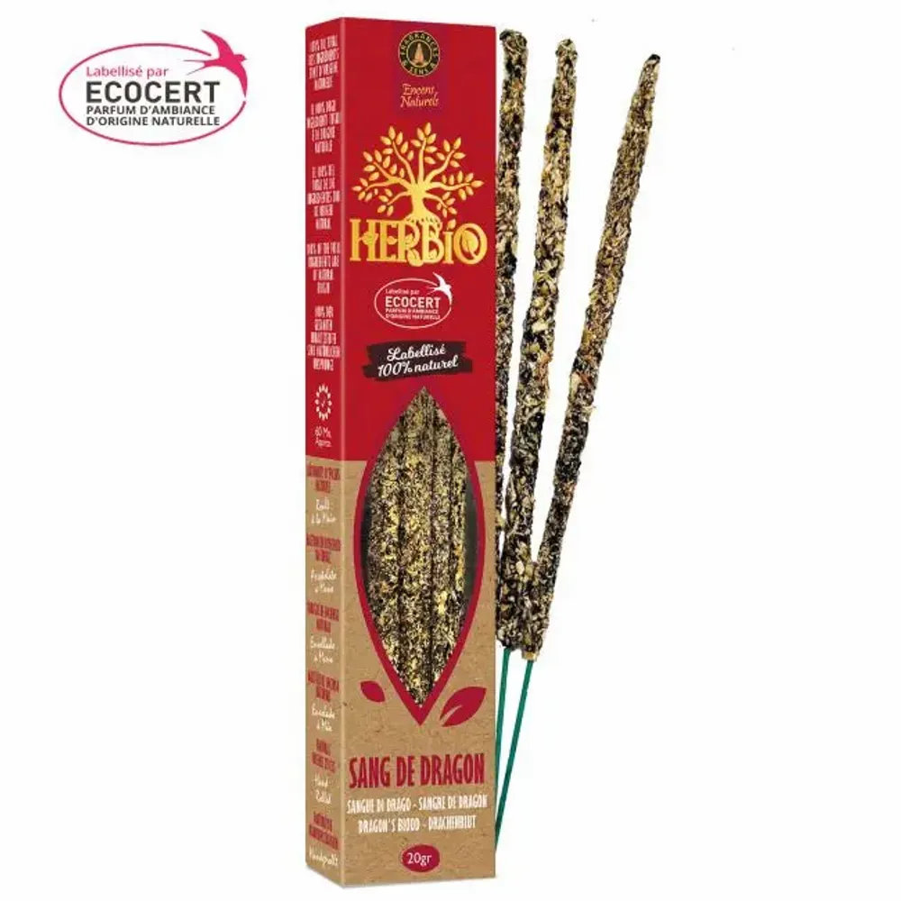 Home fragrances - Smudge Ecocert Herbio Dragon's Blood Incense 20g - ARABESK