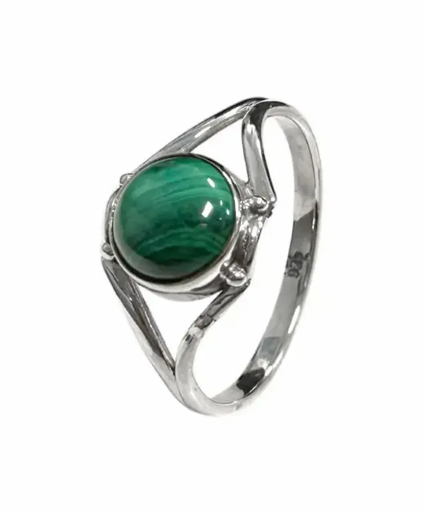Home fragrances - 925 Silver Ring - Malachite AA T58 - ARABESK