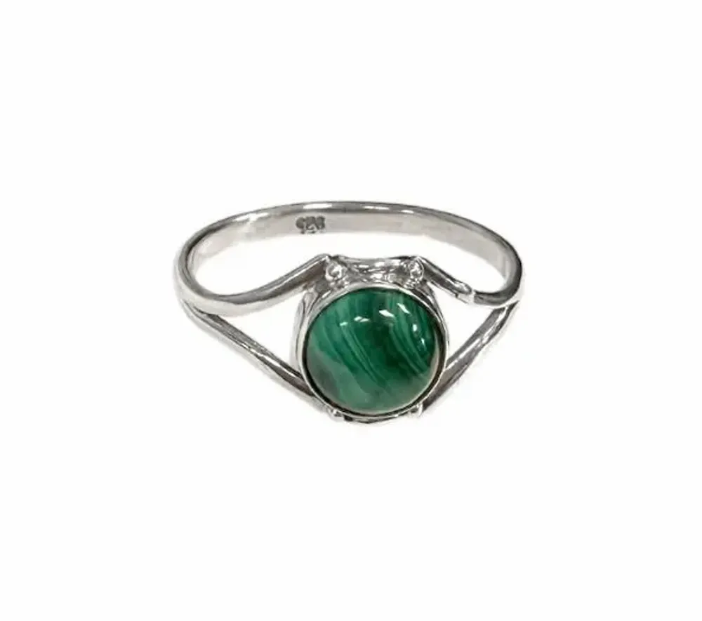 Home fragrances - 925 Silver Ring - Malachite AA T58 - ARABESK