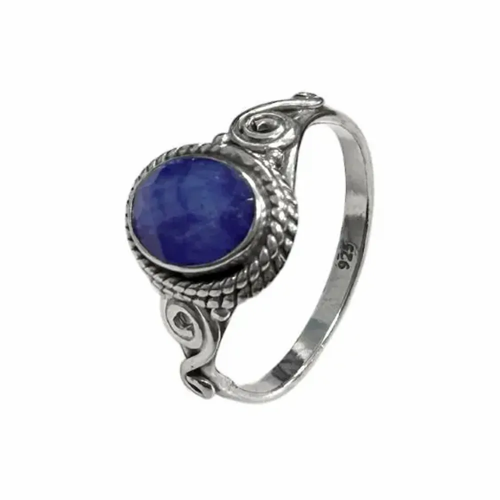 Home fragrances - 925 Silver Ring - Faceted Blue Sapphire AA T56 - ARABESK