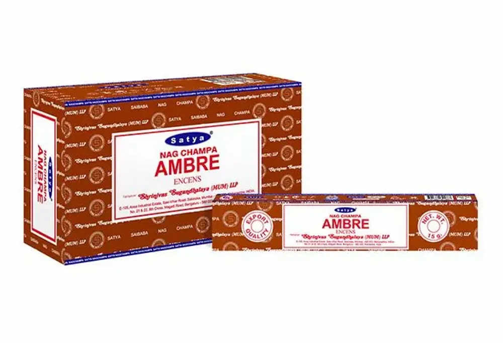 Parfums d'intérieur - Encens Satya Ambre 15g - Boîte De 12 Paquets - ARABESK