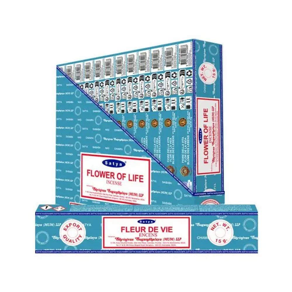 Parfums d'intérieur - Encens Satya Fleur De Vie 15g - Boîte De 12 Paquets - ARABESK