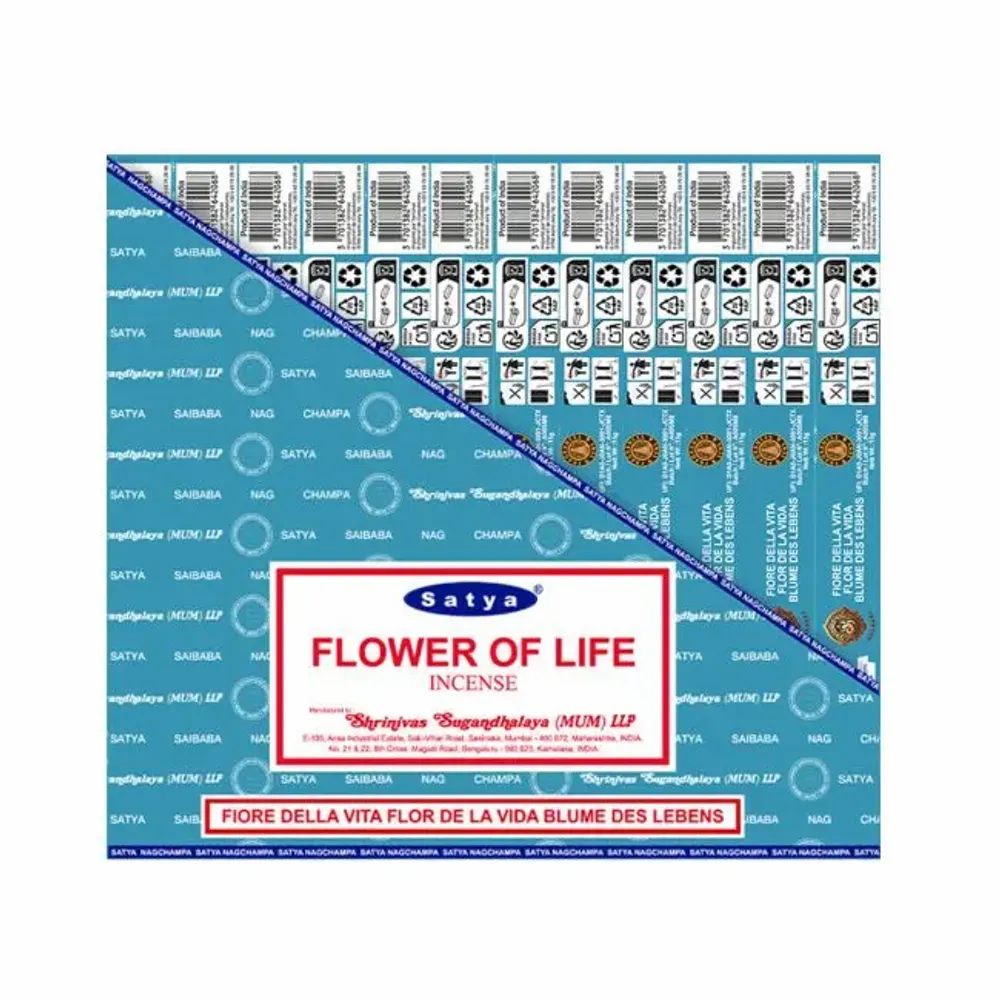 Parfums d'intérieur - Encens Satya Fleur De Vie 15g - Boîte De 12 Paquets - ARABESK