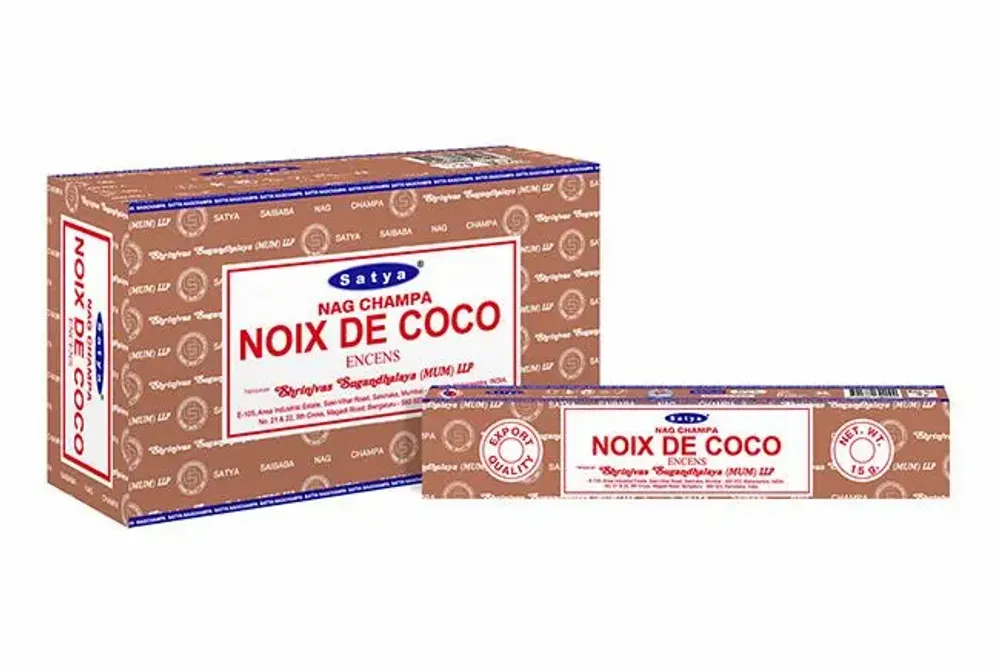 Parfums d'intérieur - Encens Satya Noix De Coco 15g - Boîte De 12 Paquets - ARABESK