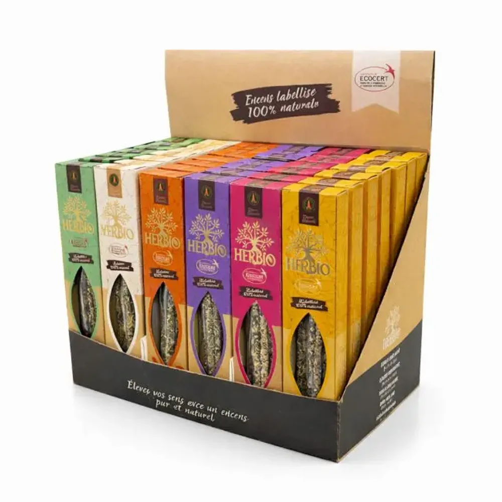 Parfums d'intérieur - Encens Smudge Ecocert Herbio Présentoir 42pcs - ARABESK