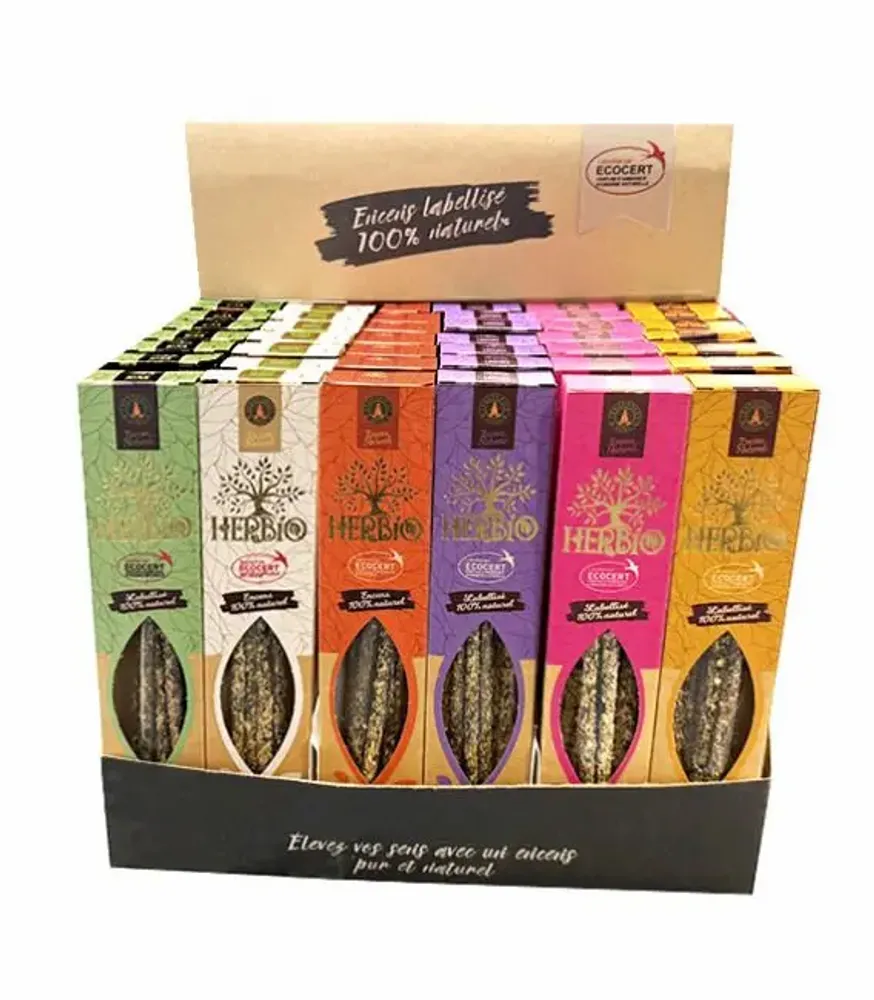 Parfums d'intérieur - Encens Smudge Ecocert Herbio Présentoir 42pcs - ARABESK