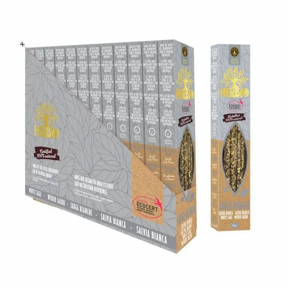 Home fragrances - Smudge Ecocert Herbio White Sage Incense 20g - ARABESK