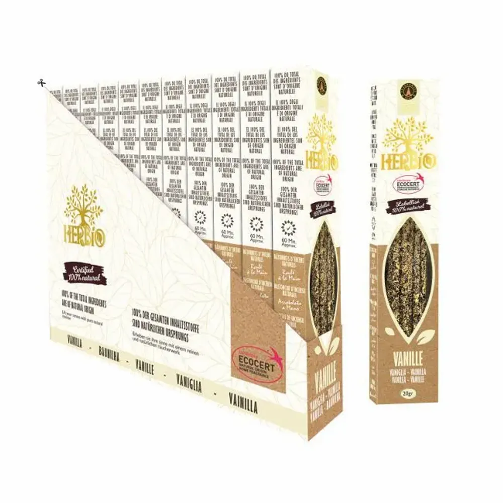 Home fragrances - Smudge Ecocert Herbio Vanilla Incense 20g - ARABESK