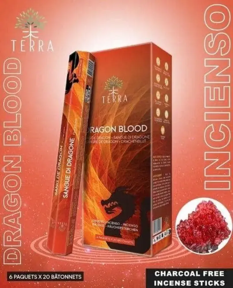 Parfums d'intérieur - Encens Terra Sans Charbon Hexa - Sang De Dragon 30g - ARABESK