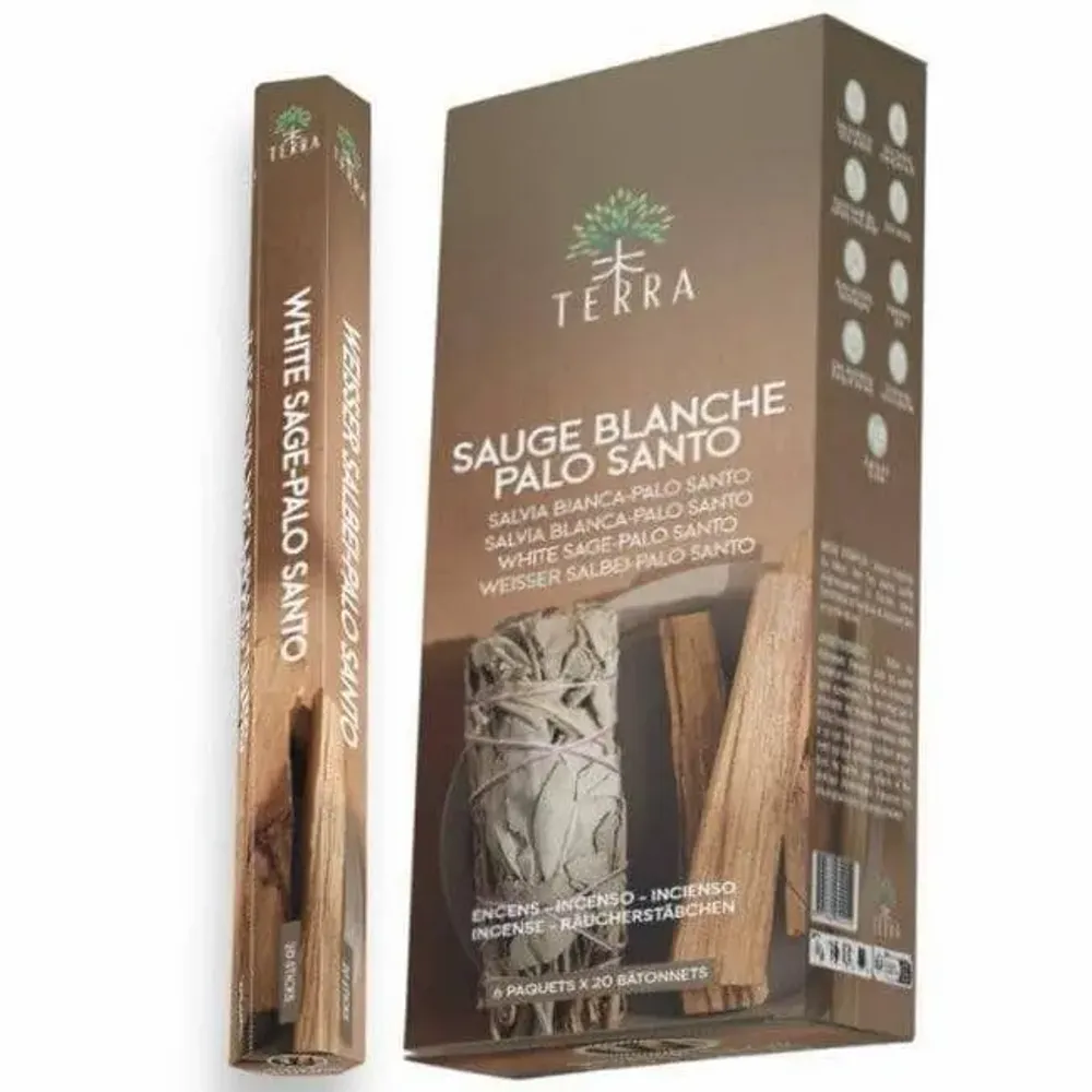 Parfums d'intérieur - Encens Terra Sans Charbon Hexa -Sauge Blanche Palo Santo 30g - ARABESK