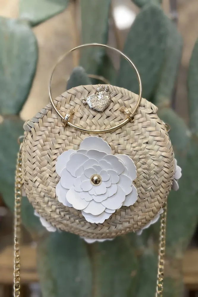 Bags and totes - Camelia round bag with flowers - DANIÉ