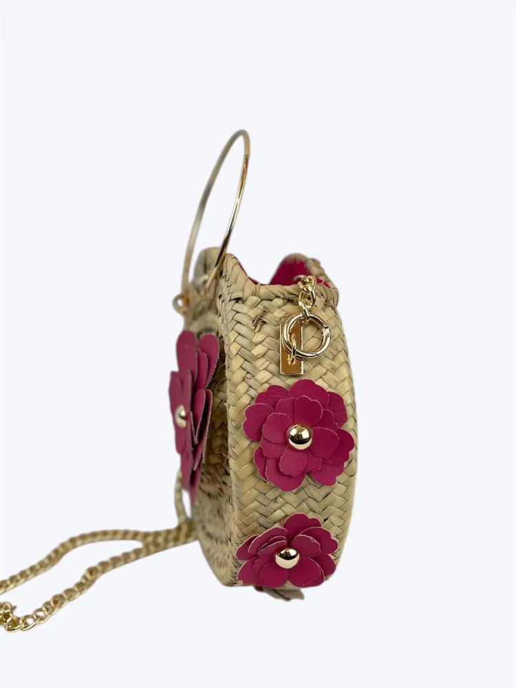 Bags and totes - Camelia round bag with flowers - DANIÉ
