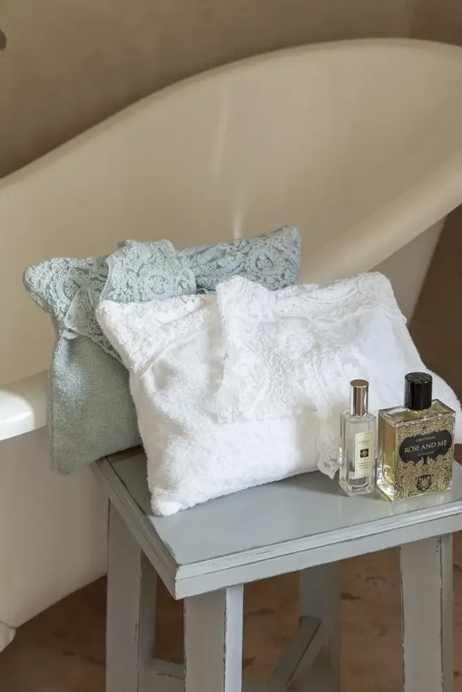 Other bath linens - Corinzio terry and lace clutch bag - CHEZ MOI ITALIA