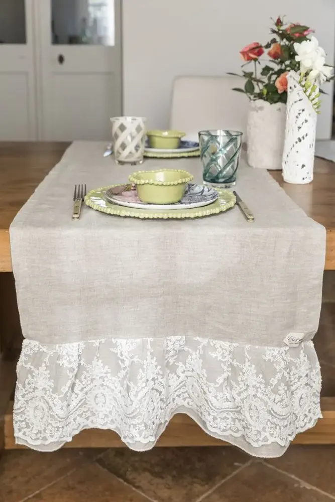 Table linen - Volant Corinzio Table Runner - CHEZ MOI ITALIA