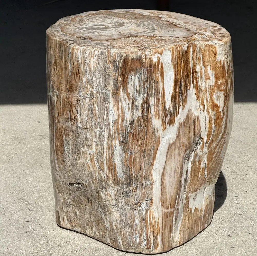 Coffee tables - Very large white and gray petrified wood side table H45 D39 - OFFICE OBJETS