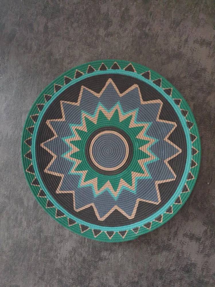 Other wall decoration - Tribal Sun: Handmade Wicker Wall Plate (60cm) - SARMAL DESIGN