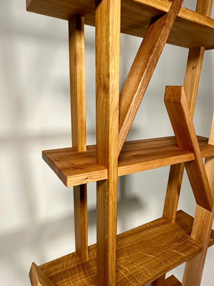 Bookshelves - Organic bookcase, mix of solid wood species - EBÉNISTERIE CONTEMPORAINE MIOSSEC