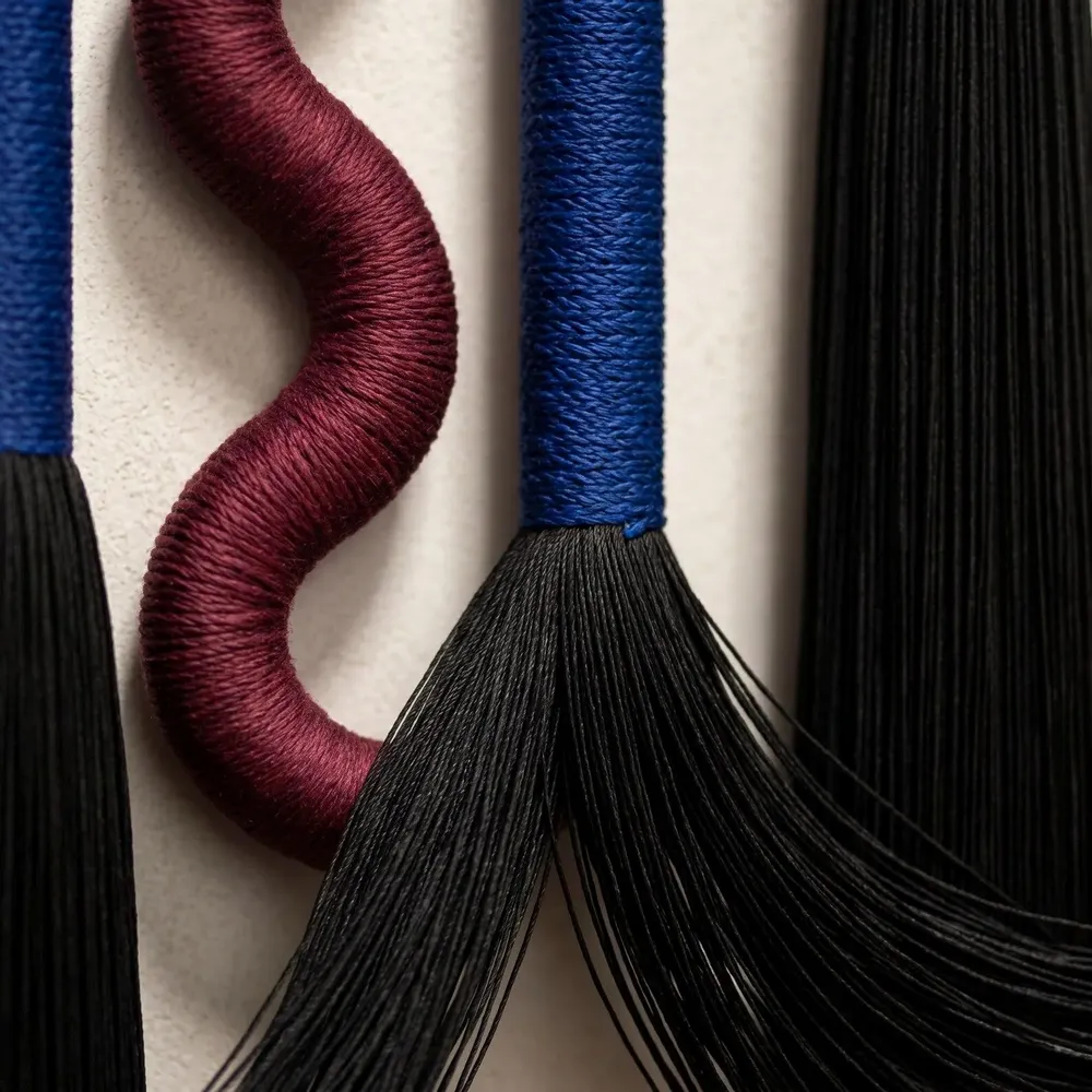 Other wall decoration - Velvet Serpent: Handmade Sculptural Textile Wall Art - SARMAL DESIGN