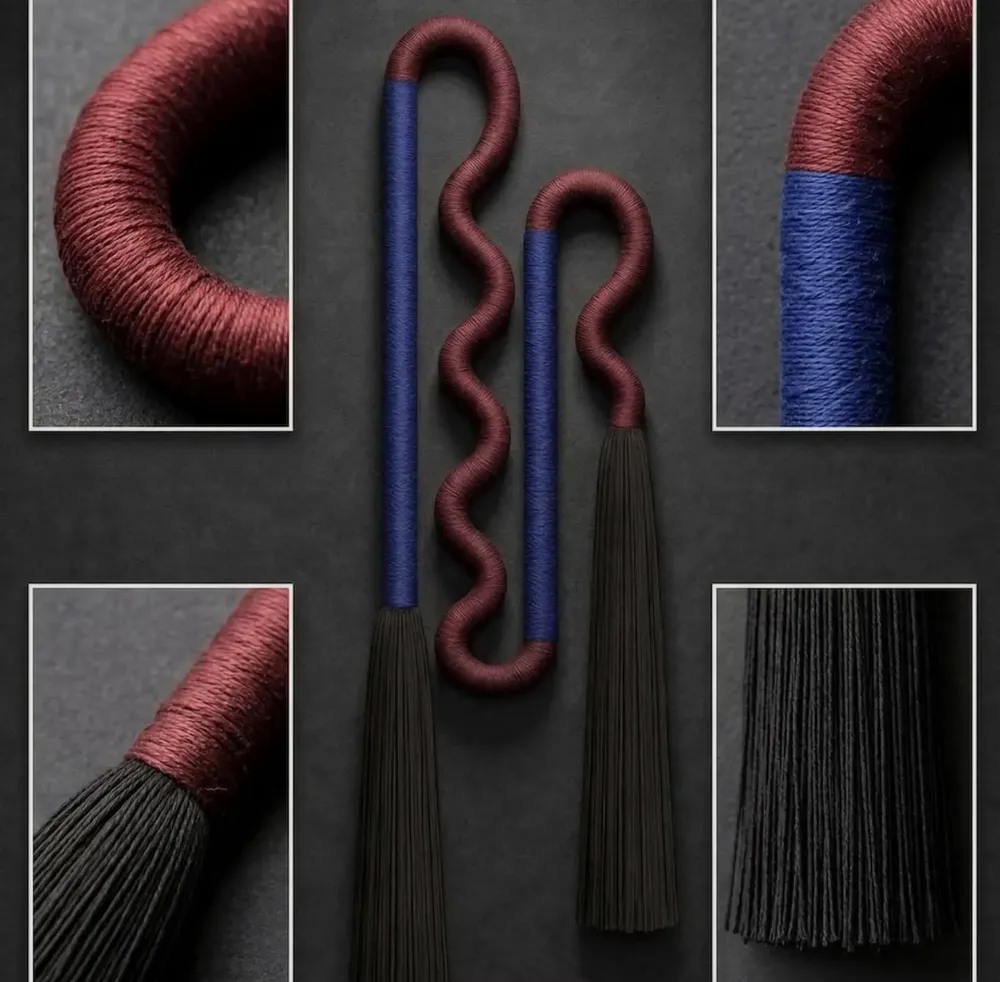 Other wall decoration - Velvet Serpent: Handmade Sculptural Textile Wall Art - SARMAL DESIGN