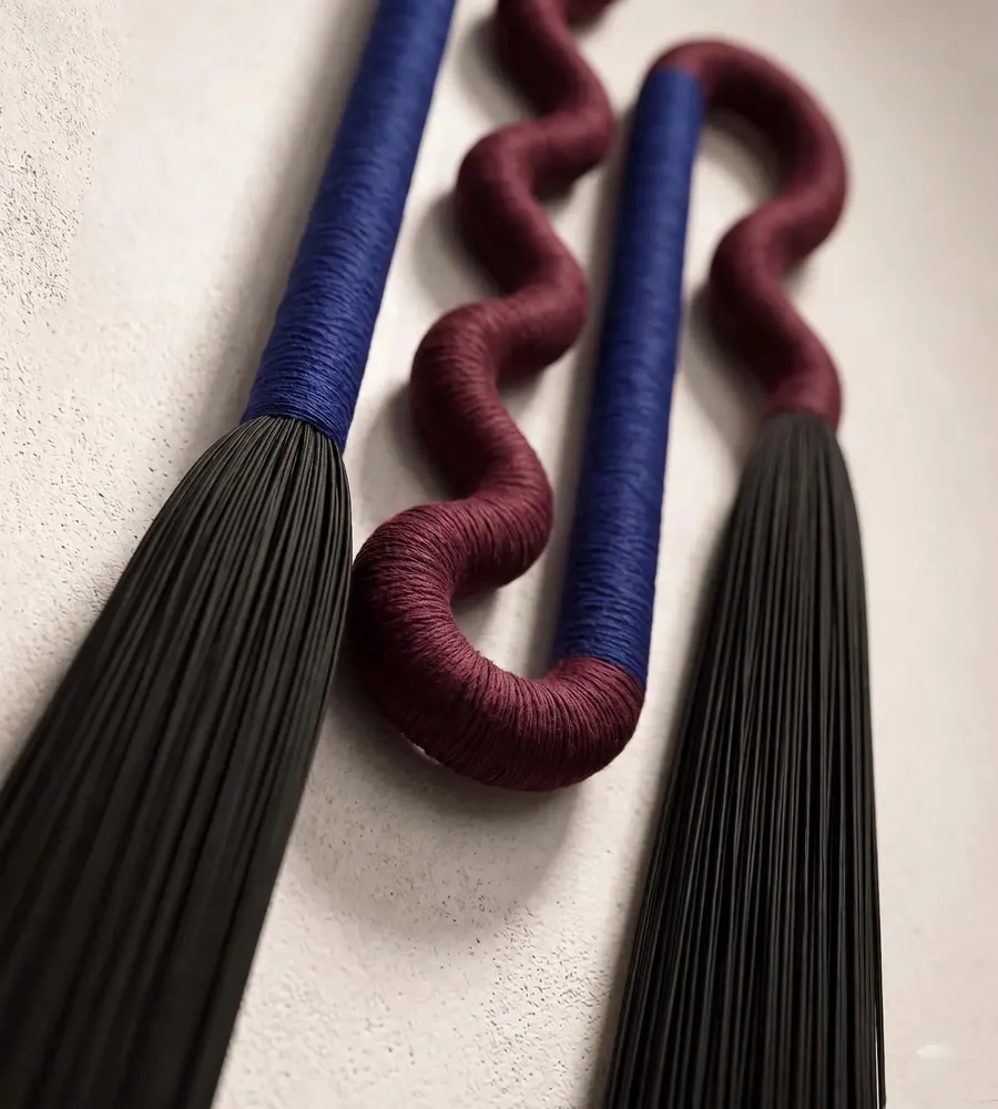 Other wall decoration - Velvet Serpent: Handmade Sculptural Textile Wall Art - SARMAL DESIGN