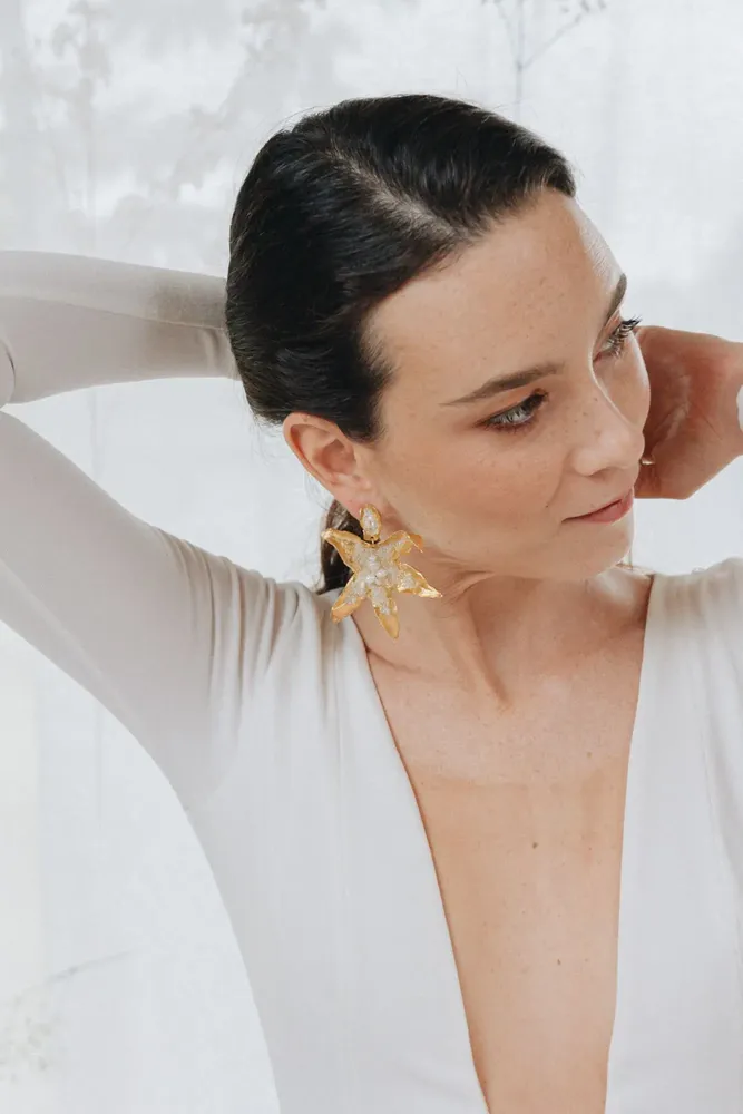 Jewelry - Orchid Petals Earrings - CÂPÂ JEWELRY