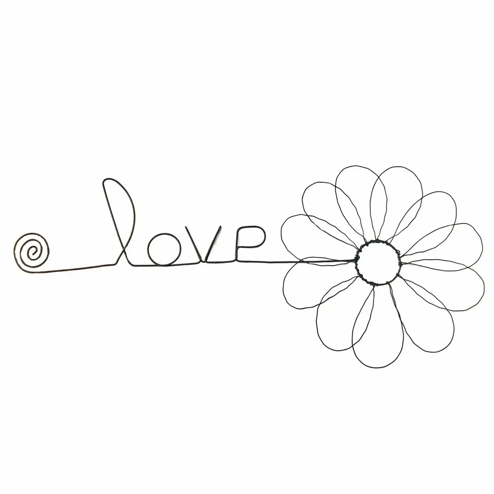 Other wall decoration - Daisy Flower - "Love" - ​​Wire Wall Decoration - BIJOUX DE MUR