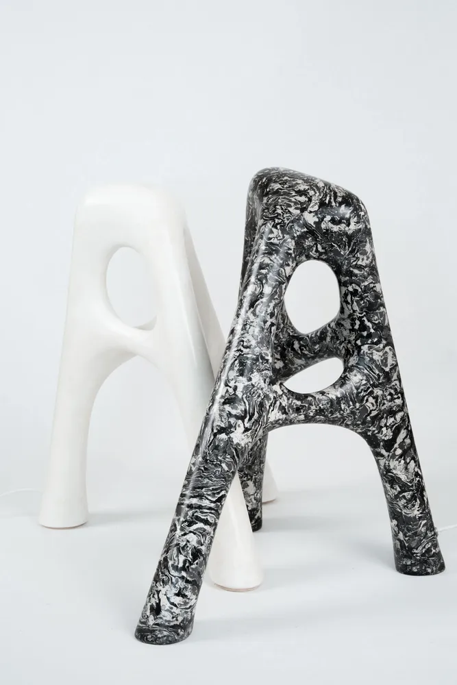 Unique pieces - Duo White Noise Lamps - CLEMENCE MARS & THOMAS LELOUCH