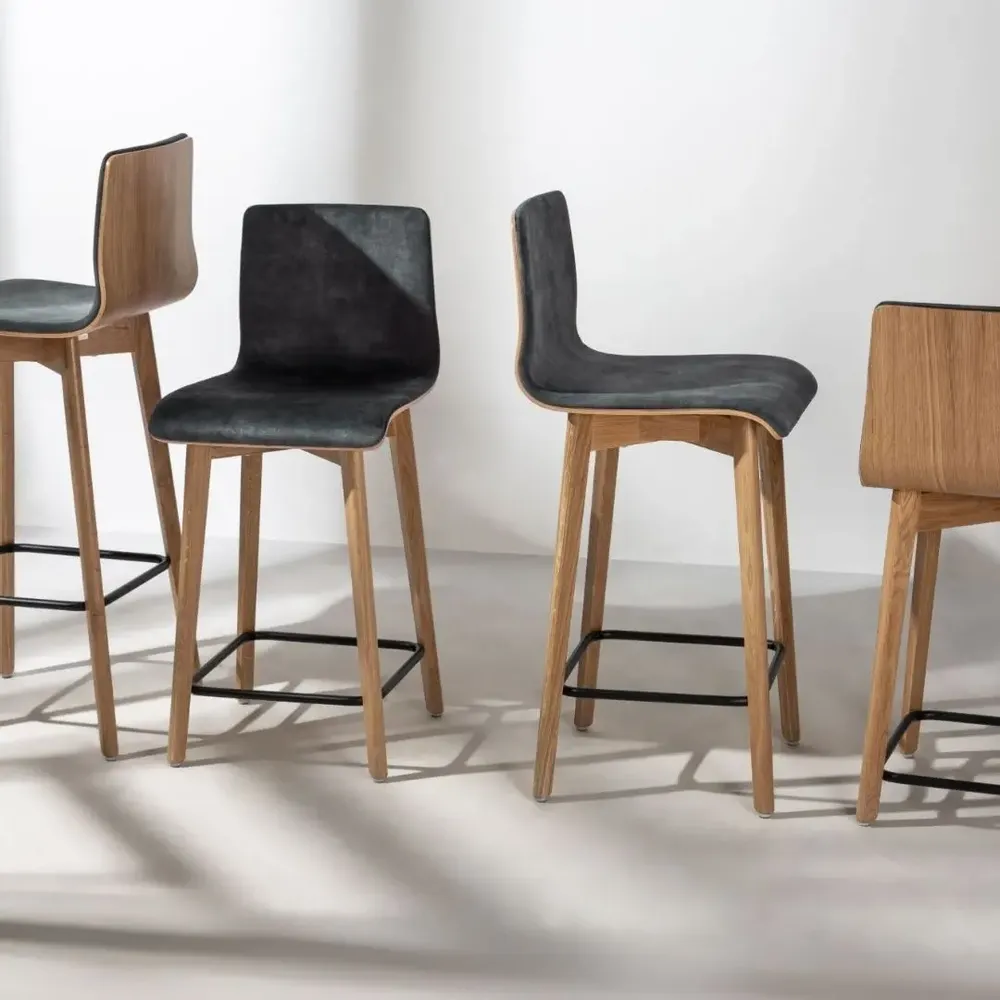 Stools - LUKA SW natural oak Barstool - DELTA