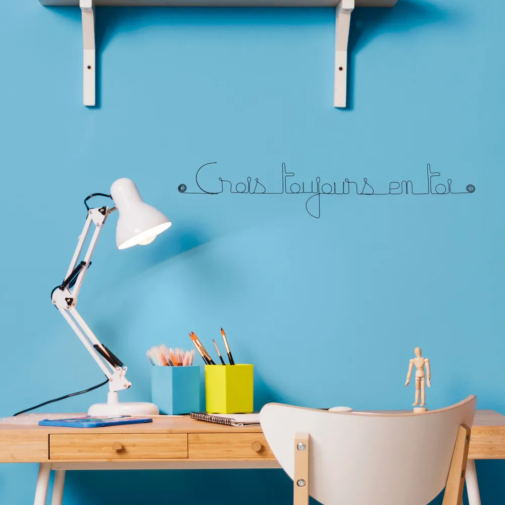 Objets déco enfant - Décoration Murale en fil de fer " Crois toujours en toi " - BIJOUX DE MUR