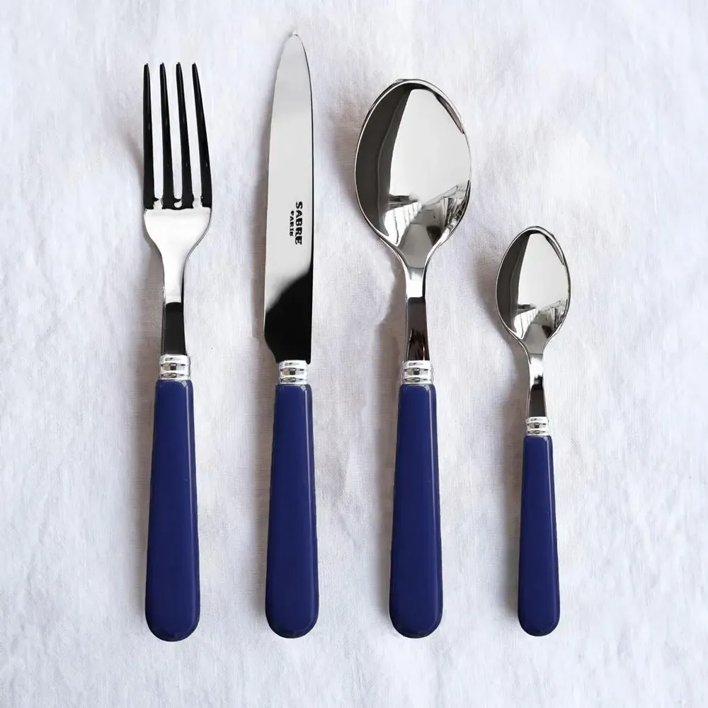 Ménagères - Set de 4 couverts de table - Pop, Bleu Marine - SABRE PARIS